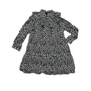 Zara Woman Premium Denim Collection Cheetah Print‎ Dress Size Medium Black/Beige